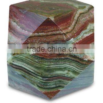 Diamond Shaped Multi Green Onyx Paper Weight in wholesale
