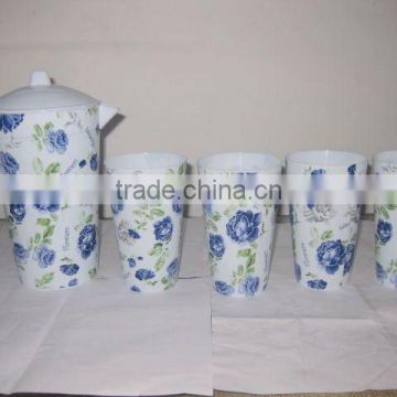 1200ml plastic water pitcher set with 4 cups