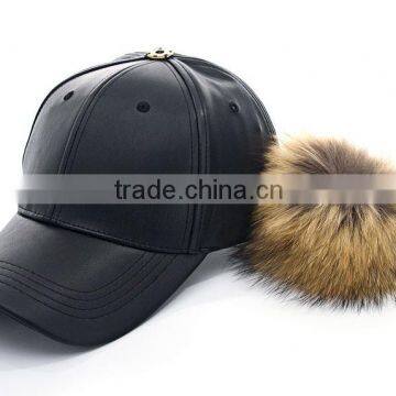 2016/2017 New Style Women Baseball Cap With Big Fur Pompom on Top KZ160073 photo-2