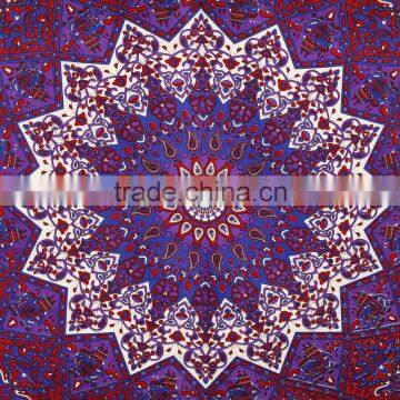Bed Sheet Psychedelic Star Mandala Tapestry Wall Hanging Twin Bedspread Indian Manufacturing Wholesale Tapestry Supplier photo-2