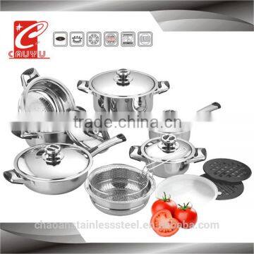 16 pcs Induction stainless steel cookware set