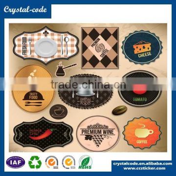 Vinyl waterproof adhesive food sticker label