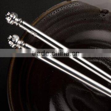 Wedding Gift Silver Plated Chopsticks Good Luxury Design Chopsticks With Animal Monkey Head Display Chopsticks photo-3