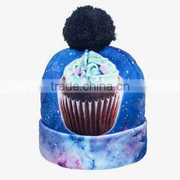 girl cute bright colorful fabric beanie