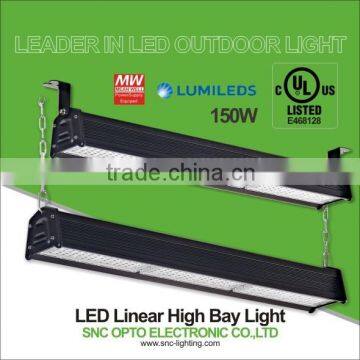 Dimmable 150w UL cUL approved with 5 years warranty led linear high bay light for industrial lighting