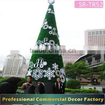 Customize 20ft 30ft 40ft 50ft Large giant outdoor artificial Christmas tree with snowflake for holiday decoration