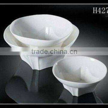 H6279 super white durable porcelain hotel new style white salad bowl