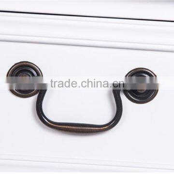 Best Choice Antique Wood Furniture Bedside Table Short Good Quality White Painting Nightstand photo-5