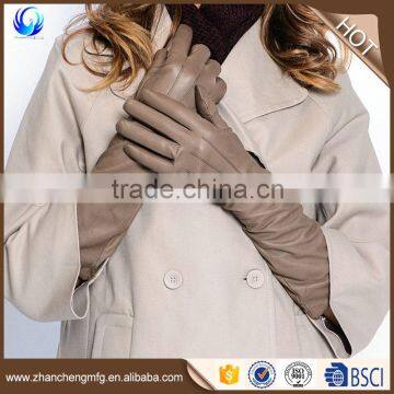 High quality ladies long fashion sheepskin leather gloves with great price