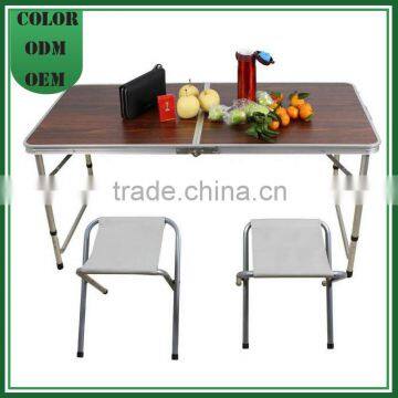 Wholesale Red/Blue/White MDF Aluminum Adjustable Camping Folding Table Set