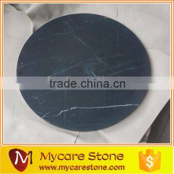 Nero marquina black Round marble dinner serving plates