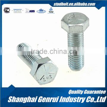 China supplier M8 L7/L7M ASTM A320 zinc coating half threaded screw with hex head