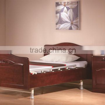 wooden box bed design of two-function electric home care bed/nursing bed