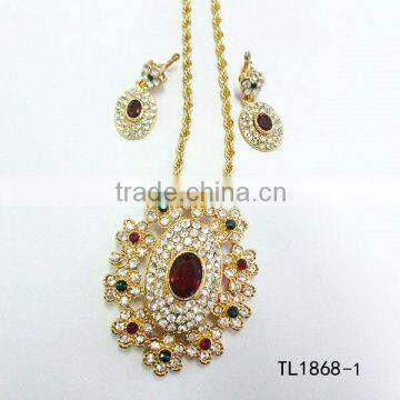 Wholesale zircon necklace set jewelry gold plated ladies jewellery