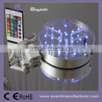 RGBW 15CM round flower vase base LED table centerpiece decoration light with battery powered