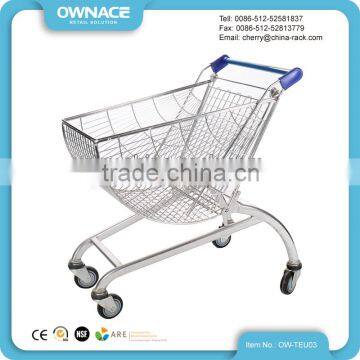 80L European Style Fan-Shaped Supermarket Foldable Shopping Trolley