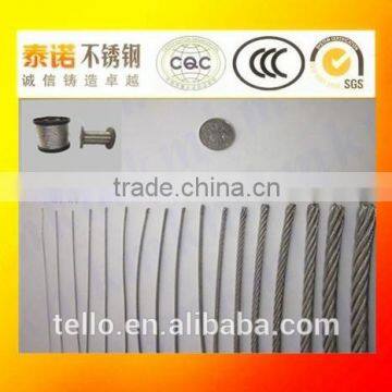 7*7 PVC coated 201,304,316 stainless steel wire rope