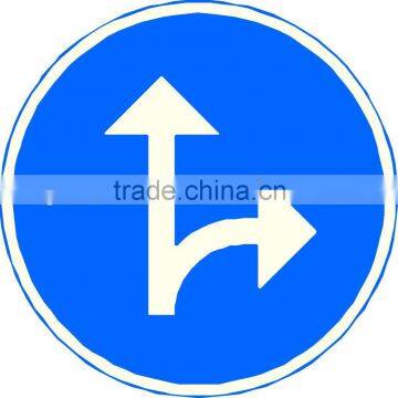 Circle Blue reflective traffic sign, branch roads sign