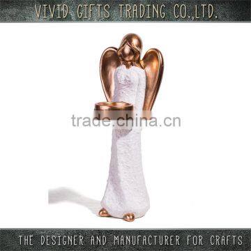 Christmas ceramic angel girl candle holder in decoration