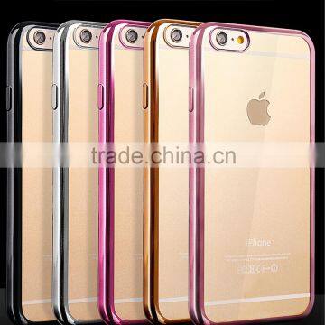 Hot Transparent Electroplating Mobile Phone Case,Mobile Case TPU for Iphone 6 Case