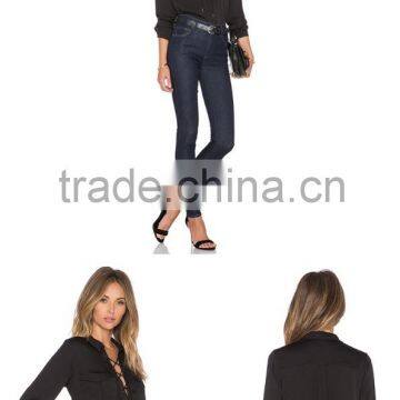 Womens Classic Long Sleeve Ruffled Shoulder Solid Chiffon Blouse photo-6