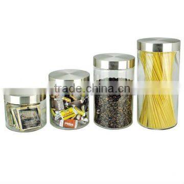 Sinoglass Glass Storage Jars With ss Lid