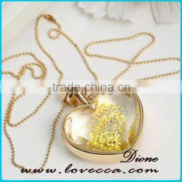 Latest Jewelry Accessories Real Flower Clear Galss Pendant With Chain photo-2