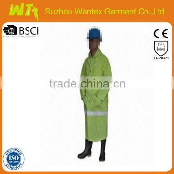 Hi-Viz High Visibility PU Waterproof Rain Jacket New Workwear Coat