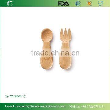 XYB006/Bamboo Baby Fork&Spoon Set,Bamboo Kids Utensils Baby Gift,Christmas Gift&Present