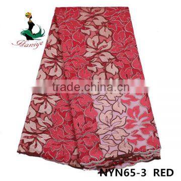 Haniye 2016 Wholesale Embroidery Tulle Lace Fabric African Net Lace Fabric for Nigerian Party/NYN65 photo-4