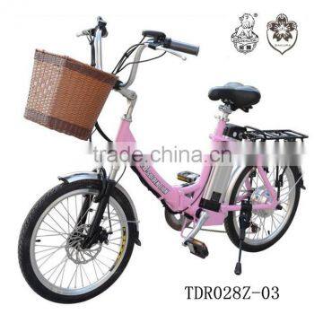 convenient lovely 36v 250w folding rechargeable bicycle