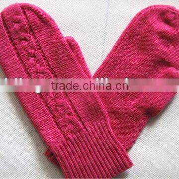 ladies cashmere knitted one finger gloves mittens