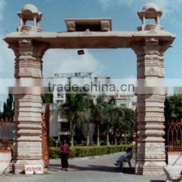 natural stone pink entrance gate