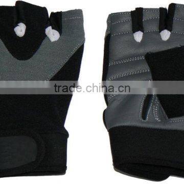 WEIGHT LIFTING LEATHER HALF GLOVES