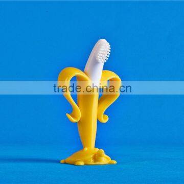 Amazon Best Selling Factory Wholesale Baby Banana Teether Toothbrush, Baby Training Toothbrush photo-3