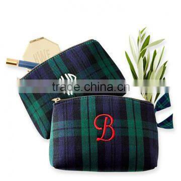 Navy Watch Plaid Cosmetics Case