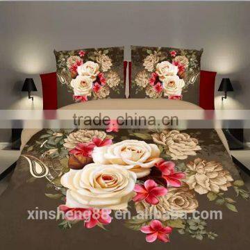 luxury flower 3D printed bedding set 100% polyester