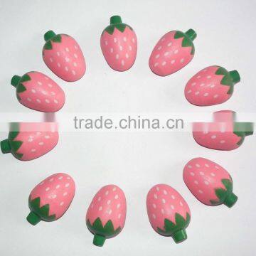 Strawberry wooden fridge magnet sticker for home decoration wooden hand crafts strawberry DIY painting material sticker