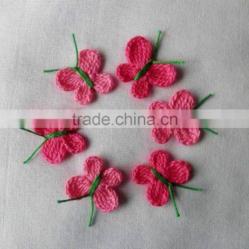 Crochet Pink Butterfly Appliques,Accessories,Supplies,Valentine photo-3