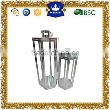 Decorative hexagon silver stainless steel lantern packing set