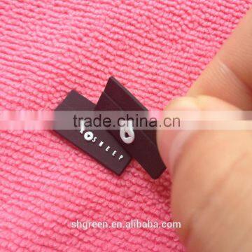 Orange Color PVC Rubber Side Label,sewing on Rubber Flag Tag for Jacket