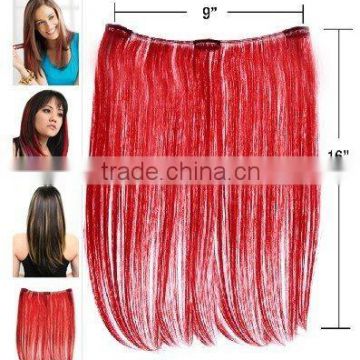 Red Extended Clip In Extensions- Remy Human hair 40 G 100%