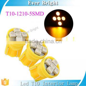 Amber auto lamp 12v led bulb 1210/3528 194 w5w T10 5smd led license plate light for cars led indicator