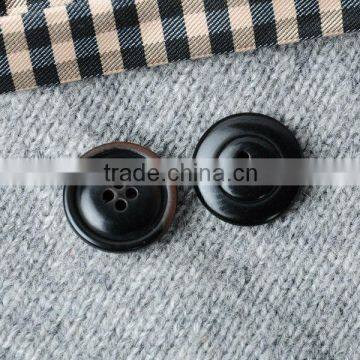 4 Holes Black Burnt Natural Corozo Nut Button for Top Class Men's Suit with Border