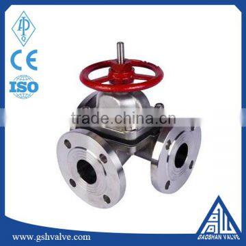 stainless steel 3 ways flange type diaphragm valve