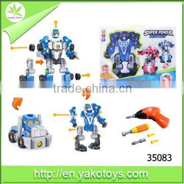 Battery Operated Plastic robots, electric plastic robot with electrical drill for kids