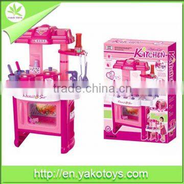 Popular children funny toy kitchen play set with light and music