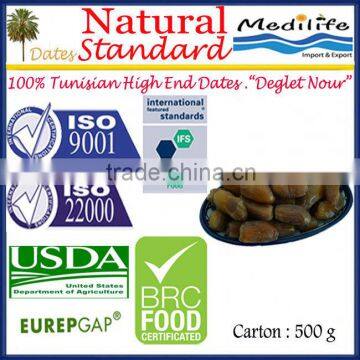 Tunisian High Quality Dates "Deglet Noor" Category,Standard unbranched dates Healthy Fruit Products, Natural Sweet Dates 500 gr