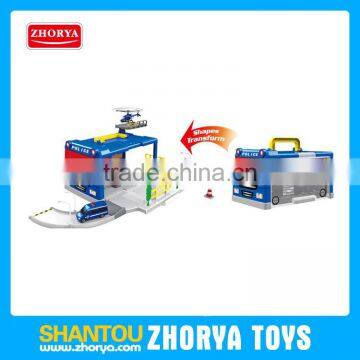 Zhorya shapes transform police station car plastic parking lot toys