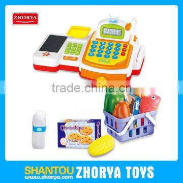 Electronic Educational toys kids supermarket cash register with led light and sound pretend play and preschool toys